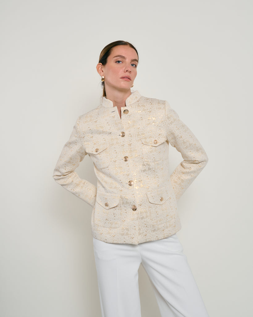 Amélie Gold Button Blazer