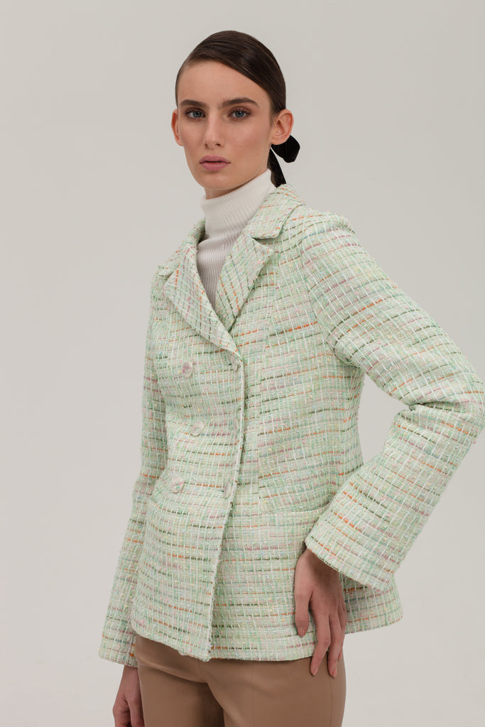 Talulah Light Green Double Breasted Blazer