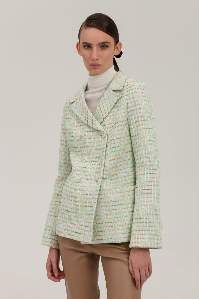 Talulah Light Green Double Breasted Blazer